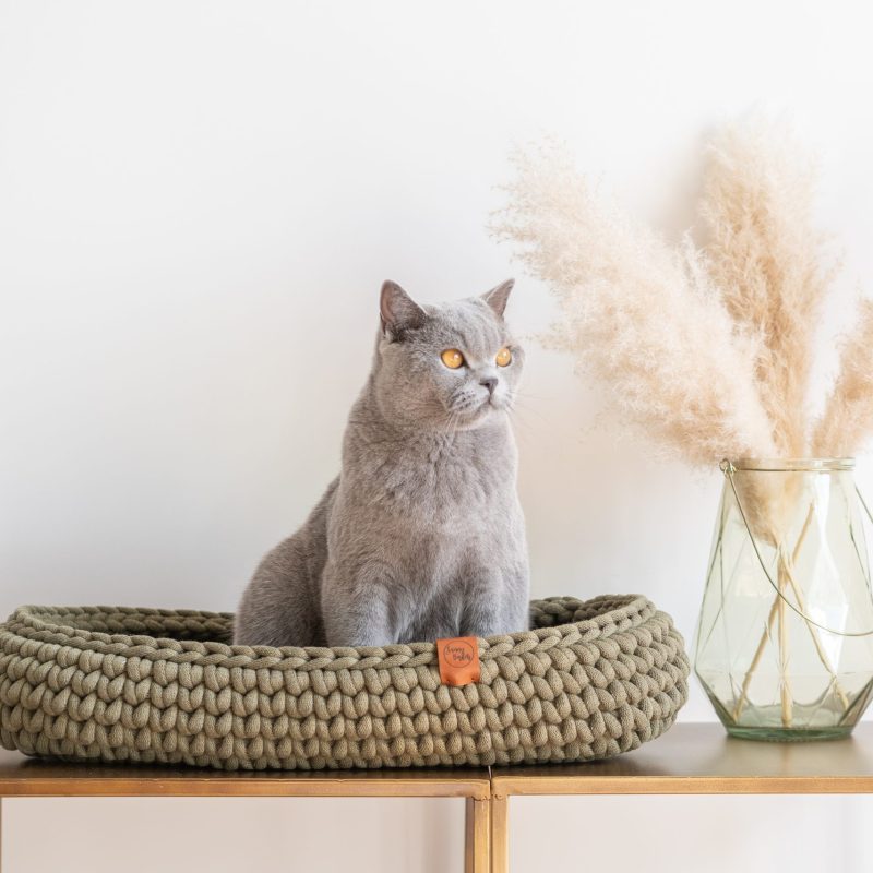 Sunny Basket kattenmand ovaal avocado donkergroen