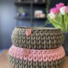 Sunny Basket kattenmand two tone donkergroen avocado en blush roze