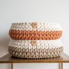 Sunny Basket two tone kattenmand wit creme en zand en terracotta rood