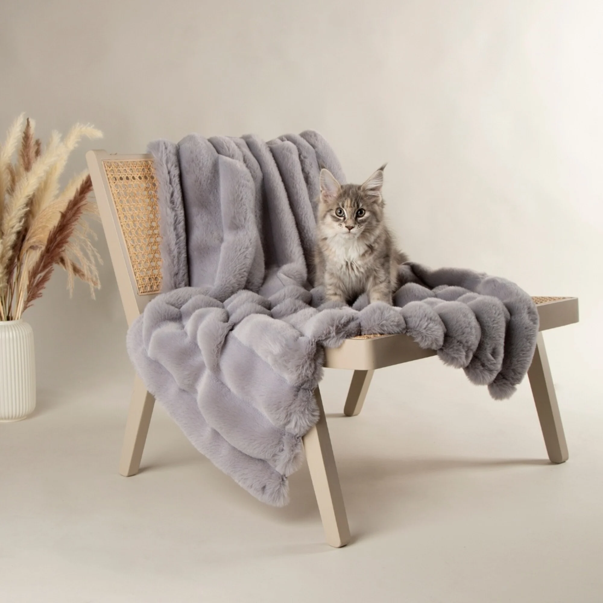 Scruffs Aspen kattendeken grijs